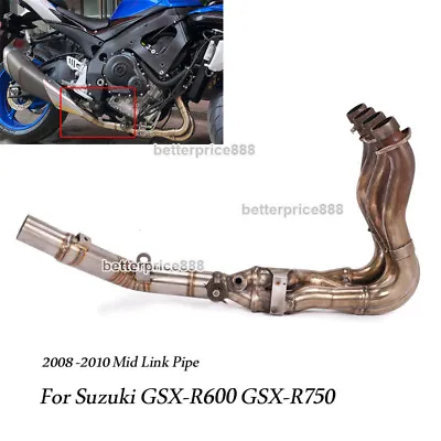Motorcycle Exhaust Pipe Midle Link Pipe For Suzuki GSX-R750 GSX-R600 2008-2010 • $72