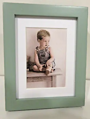 Mint Green Wood Picture Photo Frame 2.5 X3.5  Or 2X3  With Mat • $10.99