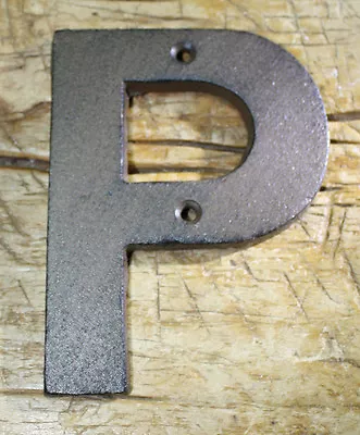 Cast Iron Industrial LETTER P Sign Rustic Brown 5  Tall Alphabet  • $7.99