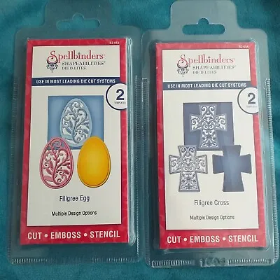 Spellbinders Shapeabilities Dies Die D-lites Filigree Egg/ Filigree Cross • £8