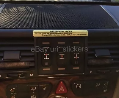 Mercedes G-Class 300GE G320 G500 G55 G63 Differential Locks Warning Sticker New! • $12