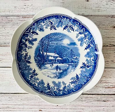 Spode Winter's Eve Blue & White Camilla Shape Daisy Serving Bowl 11  • £48.19