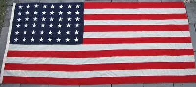 LARGE Vintage WWII 1944 MARE ISLAND 48 Star AMERICAN FLAG US Naval ENSIGN No. 7 • $249.95