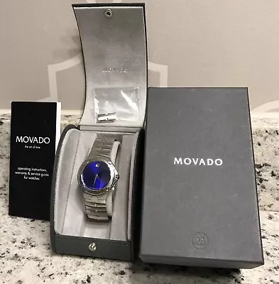 Movado Sports Edition Men's 84 G1 1892 Stainless Steel Watch With Blue Dial • $349.99