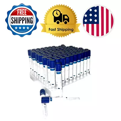 200 PCS/2 PACKS Vacuum Blood Collection Royal Blue Top EDTA K2 13*100MM 6 ML PET • $79.99