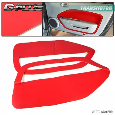 Fit For 05-09 Ford Mustang Red 2Pcs Leather Door Panel Insert Cards Cover • $16.38