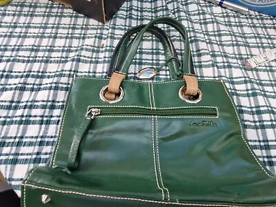 £1.20 • Buy Jane Shilton Green Leather Handbag, Two Tone Handle Great Condition Hardly Used