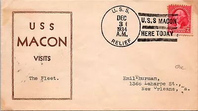 USS Macon Vists The Fleet - USS Relief - 1934 - F49009 • $14.99