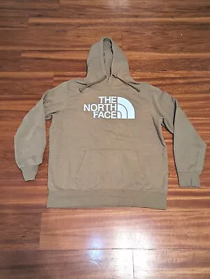 The North Face Hoodie Pullover Sweatshirt Brown Slanted Spell Out Logo Sz XL • $17.99