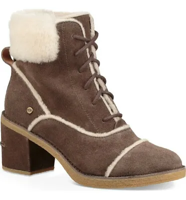 UGG Australia Esterly Suede Lace Up Boots Women's (Size 6.5) Mysterious Mystery • $49.99