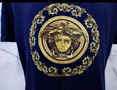 Rare Vtg Versace Medusa Joy Division Navy T-Shirt Size L Italian • $100