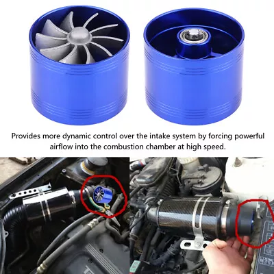 Car Supercharger Air Intake Turbonator Fan Turbine Gas Fuel Saver Turbo • $12.98