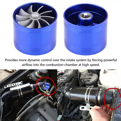 Single Fan Car Air Intake Turbonator Engine Turbine Super Charger Gas Fuel Saver • $11.98