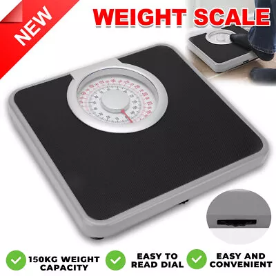 Mechanical Body Weight Scale Display Bathroom 150kg Capacity Weighing Machine • $34.95