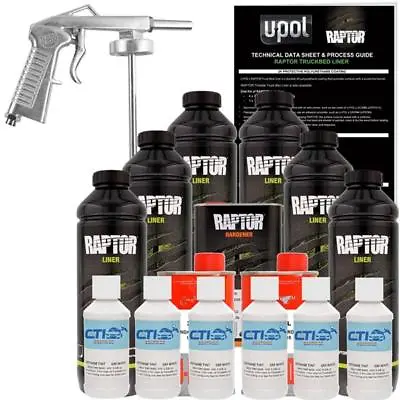 U-POL Raptor Shadow Gray Urethane Spray-On Truck Bed Liner W/Free Spray Gun 6 L • $278.73