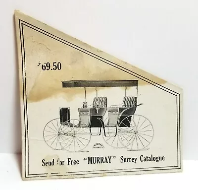 Murray Surrey Horse-drawn Wagon Ad Card C. 1890. • $8