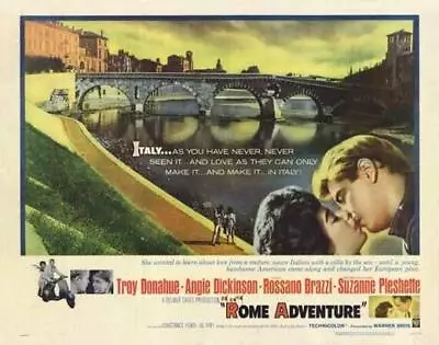 ROME ADVENTURE Movie POSTER 22 X 28 Troy Donahue Angie Dickinson A • $24.95