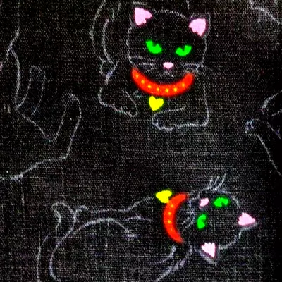34  44 W Vtg Blacks Cat On Cotton Fabric Remnant OTC Wamsutta Hallmark Cards • $5.85