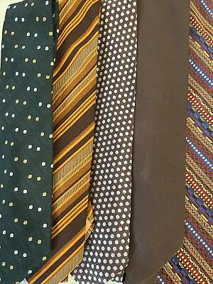 Lot Of 5 Vintage Men’s Ties Brown & Green Tones Retro 70s  • $15