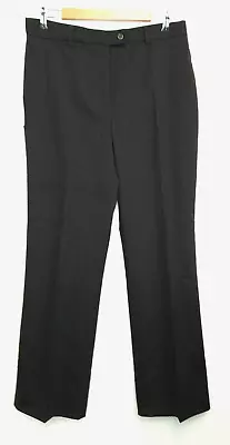 Wardrobes Grey Charcoal Wool Straight Leg Trousers Size 14 Tall L-33 NWT • £8