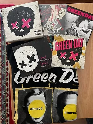 Green Day Lot Nimrod Shirt Size Medium M + TRILOGY CD DVD CUATRO Saviors Father • $69.99