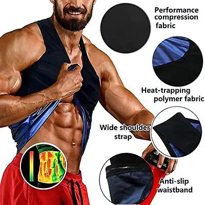 $13.80 • Buy Mens Sauna TShirt Workout Vest For Slimming And Heat Trapping With Waist New D5