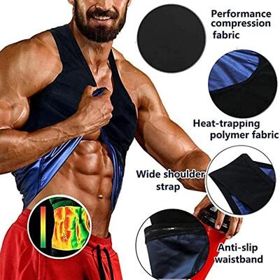 $13.80 • Buy Mens Sauna TShirt Workout Vest For Slimming And Heat Trapping With Waist New D5