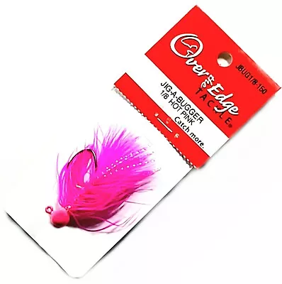 Over The Edge Marabou Hot Pink 1/8 Oz JIG-A-BUGGER Fishing Jig ( 1 Pack ) • $3.95