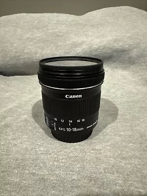 Canon 10-18mm F/4.5-5.6 EF-S IS STM Lens With UV Filter - NO LENS CAP Or Case • $298