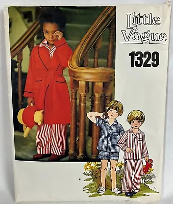 Vtg OOP Vogue Sewing Pattern 1329 Child Sz 5 Pajamas And Robe Cut But Complete • $8