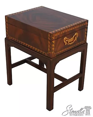 L63621EC: MAITLAND SMITH Inlaid Mahogany Flip Top Box Table • $695