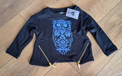 £6 • Buy Girls New Adam And Louisa Black Owl Jumper Size 3-4 Years
