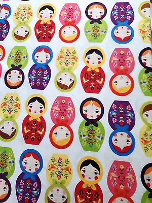 Little Kukla Design Russian Nesting Doll COTTON FABRIC Sold By The Half Yard • $6