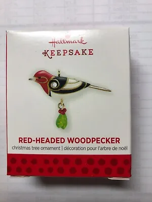 BEAUTY OF BIRDS 2013 Miniature Hallmark Ornament RED HEADED WOODPECKER • $20.99