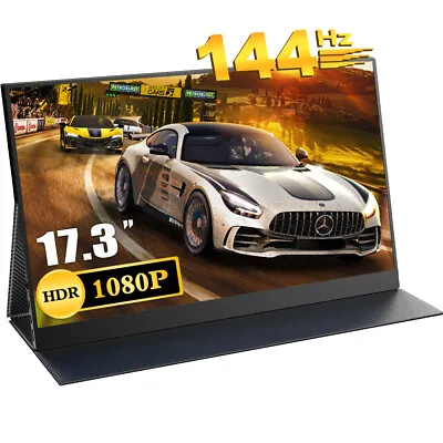 Gaming Monitor 17.3 Inch Portable Monitor FHD 1920x1080 144HZ Dual USB-C Monitor • $242.10