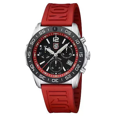 Luminox Men's Watch Pacific Diver Swiss Quartz Chrono Red Rubber Strap XS.3155 • $538.68