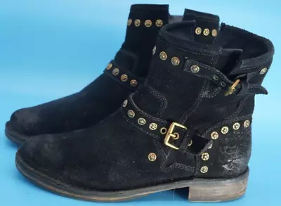UGG Ankle Boots Black Suede Moto Fabrizia Studs 1003235 Women's US 8 $275 MSRP • $74