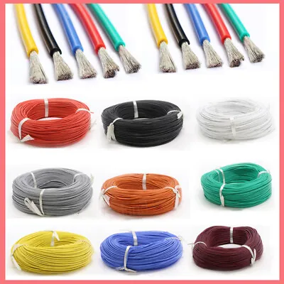 Flexible Soft Silicone Wire Cable 2/6/8/10/12/13/14/16/18/20/22/24/26/28/30AWG • £1.62