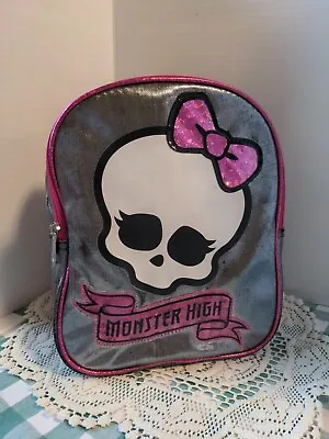 Monster High Mini Backpack Bag 10” Pink Black Skull ~2014~ • $15