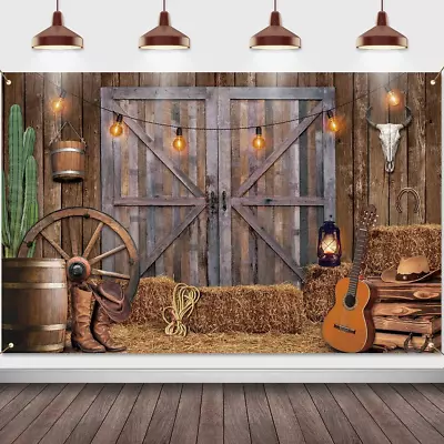 Western Cowboy Backdrop Cowboy Party Decorations Large Western Theme Banner • $13.39