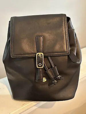EUC Vintage Coach Legacy Black Leather Backpack 9858 Rare Find • $37