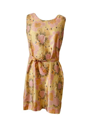 £19.99 • Buy Psychedelic Dress Vintage 60s Original 38” M Orange Yellow Shift Scooter A-line