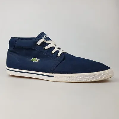 Men's LACOSTE 'Ampthill Lcr2' Sz 12 US Shoes Blue Low Canvas | 3+ Extra 10% Off • $59.49