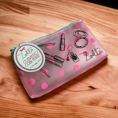 Zoella Beauty Cosmetic / Coin Purse / Make Up Bag - Pink Spotty Zoe Sugg Gift • £2.99