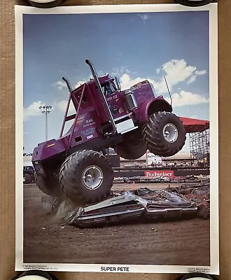 Original Vintage 1989 80s Monster Truck Super Pete Memorabilia Poster Welch • $59.95