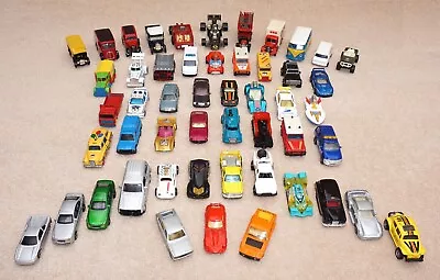 51 X DIECAST TOY CARS VEHICLES JOB LOT CORGI HOT WHEELS MAJORETTE MATCHBOX USED • £30