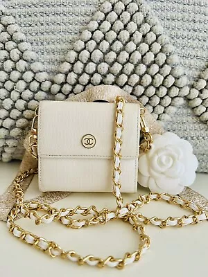 Chanel Trifold Caviar Mini Wallet On Chain Bag WOC Added Custom Crossbody Chain • $389