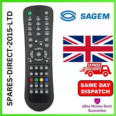 New REMOTE CONTROL FOR Sagem Sagemcom RTI90-T2 320GB RT190-T2 500GB  • £6.89