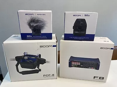 Zoom F8 Multi-Track Field Recorder Portable - NEW - W/camera Case Accessories • $695