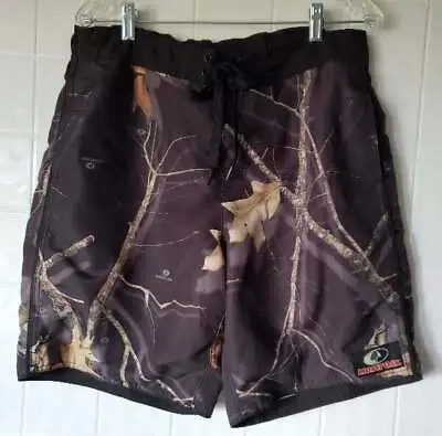 Mens Size L Mossy Oak Camouflage Swim Trunks Camo Swim Shorts Brown • $13.75